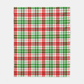 Wit Rood Groen Geruit Schotse Plaid Ontwerp Fleece Deken (Voorkant)