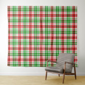 Wit Rood Groen Geruit Schotse Plaid Ontwerp Wandkleed (In Situ (horizontaal))