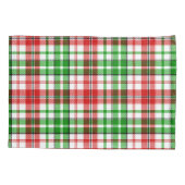 Wit Rood Groen Geruit Schotse Ruit Ontwerp Kussensloop (Achterkant)