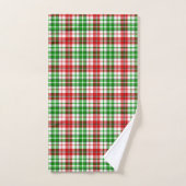 Wit Rood Groen Geruit Schotse Ruitontwerp  Bad Handdoek (Handdoek)