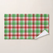 Wit Rood Groen Geruit Schotse Ruitontwerp  Bad Handdoek (Handdoek)