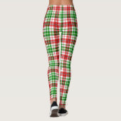 Wit Rood Groen Geruit Schotse Ruitontwerp Leggings (Achterkant)