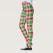 Wit Rood Groen Geruit Schotse Ruitontwerp Leggings (Links)