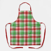 Wit Rood Groen Geruit Schotse Ruitontwerp Schort (Voorkant)