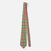 Wit rood groen geruit tartan ontwerp  stropdas (Voorkant)