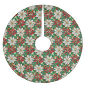 Wit rood groen goud poinsettia kerstboom rok (Voorkant)