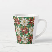 Wit rood groen goud poinsettia latte mok (Rechts)