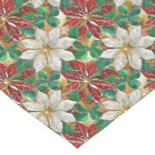 Wit rood groen goud poinsettia medium tafelloper (Hoek)