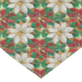 Wit rood groen goud poinsettia tafelkleed (Gekanteld)