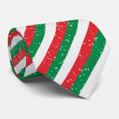 Wit Rood Groen Schuine Strepen Patroon Stropdas (Opgerold)