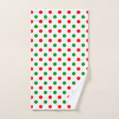 Wit Rood Groen Stippen Design  Bad Handdoek (Handdoek)