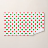 Wit Rood Groen Stippen Design  Bad Handdoek (Handdoek)