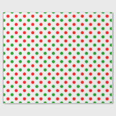 Wit Rood Groen Stippen Design  Cadeaupapier (Vlak)