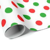Wit Rood Groen Stippen Design  Cadeaupapier (Rol Hoek)