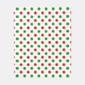 Wit Rood Groen Stippen Design Fleece Deken (Voorkant)