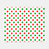 Wit Rood Groen Stippen Design Fleece Deken (Voorkant (Horizontaal))