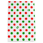 Wit Rood Groen Stippen Design  Medium Cadeauzakje (Achterkant)