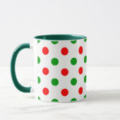 Wit Rood Groen Stippen Design  Mok (Links)