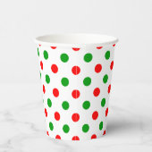 Wit Rood Groen Stippen Design Papieren Bekers (Rechts)