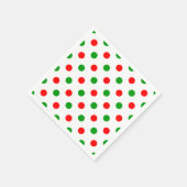 Wit Rood Groen Stippen Design  Servet (Hoek)