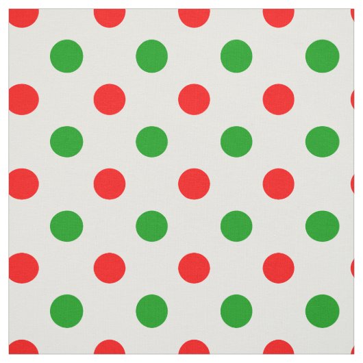 Wit Rood Groen Stippen Design Stof (Swatch)