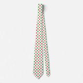 Wit Rood Groen Stippen Design  Stropdas (Voorkant)