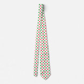 Wit Rood Groen Stippen Design  Stropdas (Achterkant)