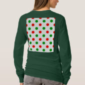Wit Rood Groen Stippen Design T-shirt (Achterkant)