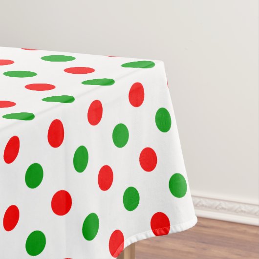 Wit Rood Groen Stippen Design Tafelkleed (Voorbeeld)