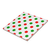 Wit Rood Groen Stippen Design  Tegeltje (Zijkant)