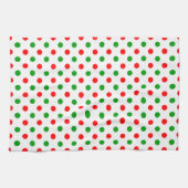 Wit Rood Groen Stippen Design Theedoek (Horizontaal)