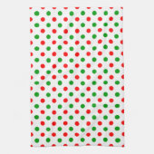 Wit Rood Groen Stippen Design Theedoek (Verticaal)