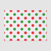 Wit Rood Groen Stippen Design Tissuepapier (Voorkant)