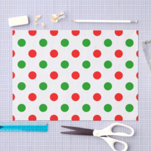 Wit Rood Groen Stippen Design Tissuepapier