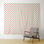 Wit Rood Groen Stippen Design  Wandkleed (In Situ (horizontaal))