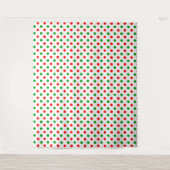 Wit Rood Groen Stippen Design  Wandkleed (Voorkant)