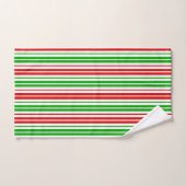 Wit Rood Groen Strepen Patroon Bad Handdoek (Handdoek)