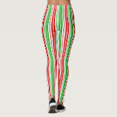 Wit Rood Groen Strepen Patroon Leggings (Achterkant)