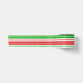 Wit Rood Groen Strepen Patroon Satijnen Lint (Voorkant)