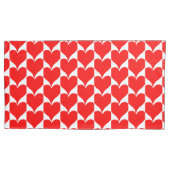Wit Rood Hartjes Patroon Kussensloop (Voorkant-Links)