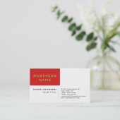 Wit Rood Hedendaags Professioneel Modern Visitekaartje (Staand voorkant)