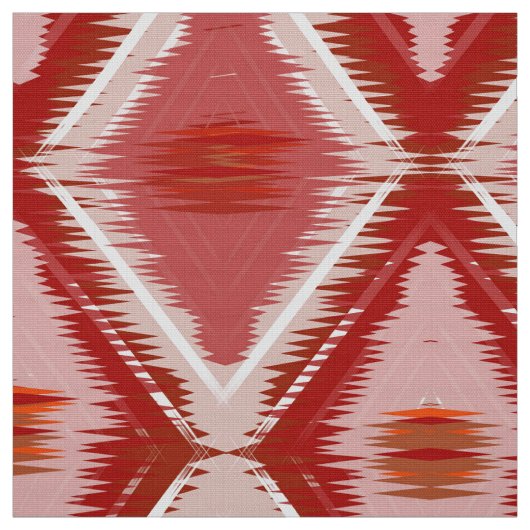 Wit rood ikat patroon. stof (Swatch)