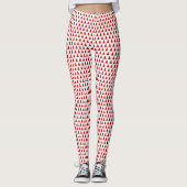 Wit & Rood Kerstboompatroon Lang Leggings (Voorkant)