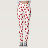 Wit & Rood Kerstmis Gift Boxes Patroon Lang Leggings (Voorkant)