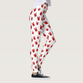 Wit & Rood Kerstmis Gift Boxes Patroon Lang Leggings (Rechts)