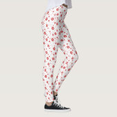 Wit & Rood Kerstmis Sneeuwvlokken Patroon Vol Leggings (Rechts)