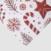 Wit rood kerstpapier tissuepapier (Detail)