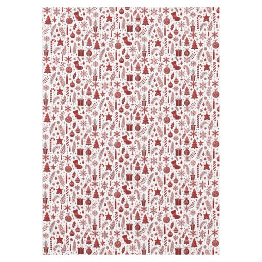 Wit rood kersttafelkleed tafelkleed (Voorkant)