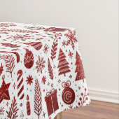 Wit rood kersttafelkleed tafelkleed (Voorbeeld)