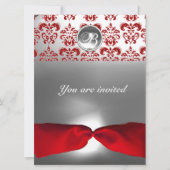 WIT ROOD LINT DAMAST EDELGESTEENTE INITIALEN KAART (Voorkant)